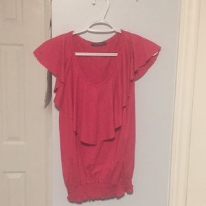Bright pink v neck